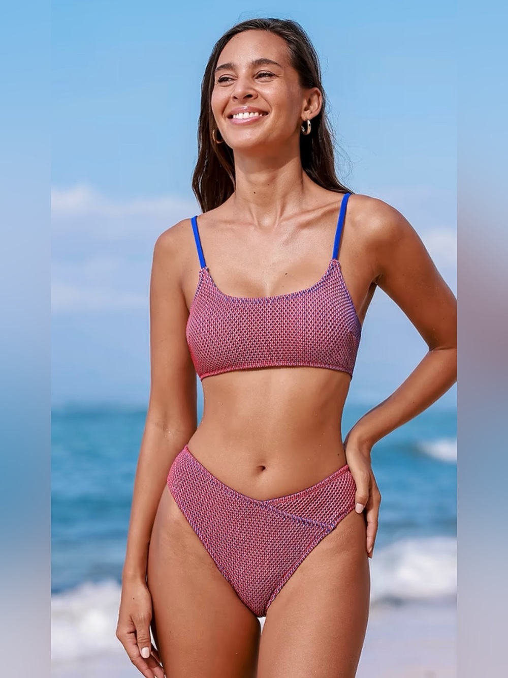 Cupshe Textured red Bikini Set